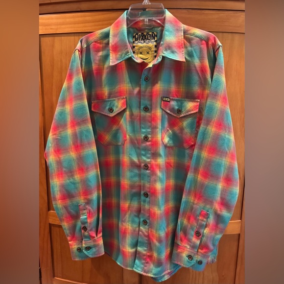 DIXXON Mens The Samson Right Near Da Beach Long Sleeve Button Down Flannel Shirt - Picture 5 of 15